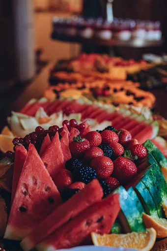 Fruit platter with watermelon and berries